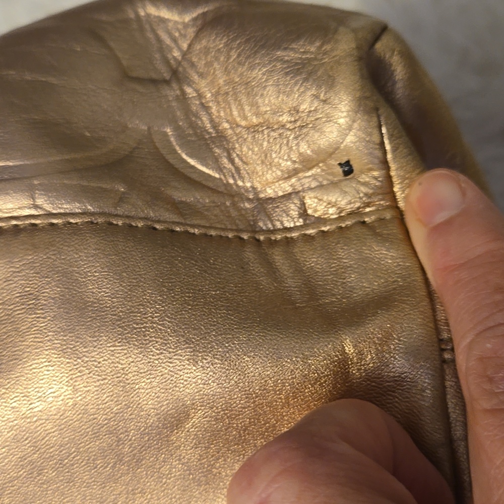 Coach Gold Metallic EmbossedTote East West - Picture 6 of 12